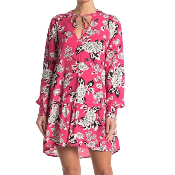 Maaji Shining Tides Floral Print Swim Cover Up Beach DRESS Size S Pink NEW - Picture 2 of 6